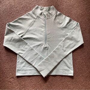 Chic Light Gray Quarter-Zip Sweater